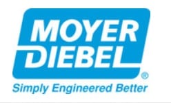 Moyer Diebel logo with tagline Simply Engineered Better in blue and white