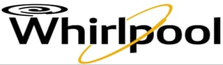 Whirlpool Corporation logo with black text and yellow orbital swirl design