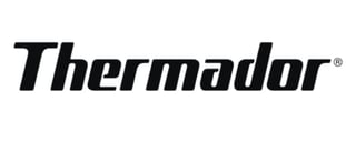 Thermador logo in black italic text with registered trademark symbol