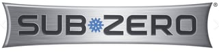 Sub-Zero logo with metallic gray banner and blue snowflake symbol